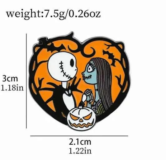 Jack & Sally enamel pin
