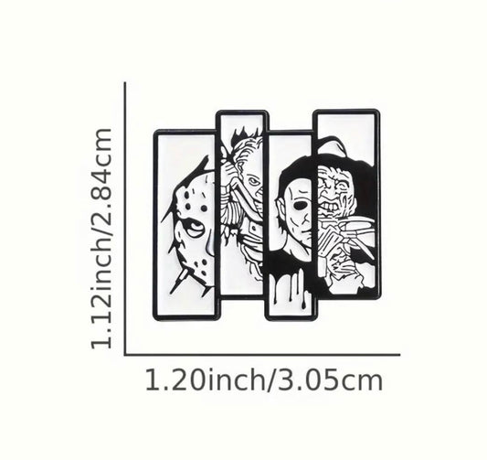 Horror portrait enamel pin