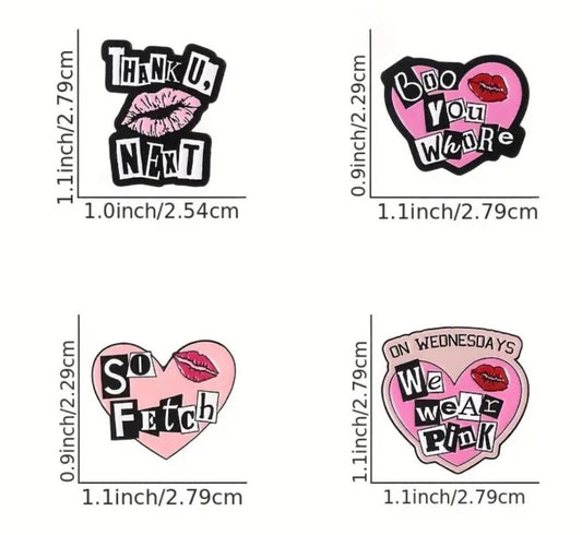 Mean Girls inspired movie quotes enamel pins