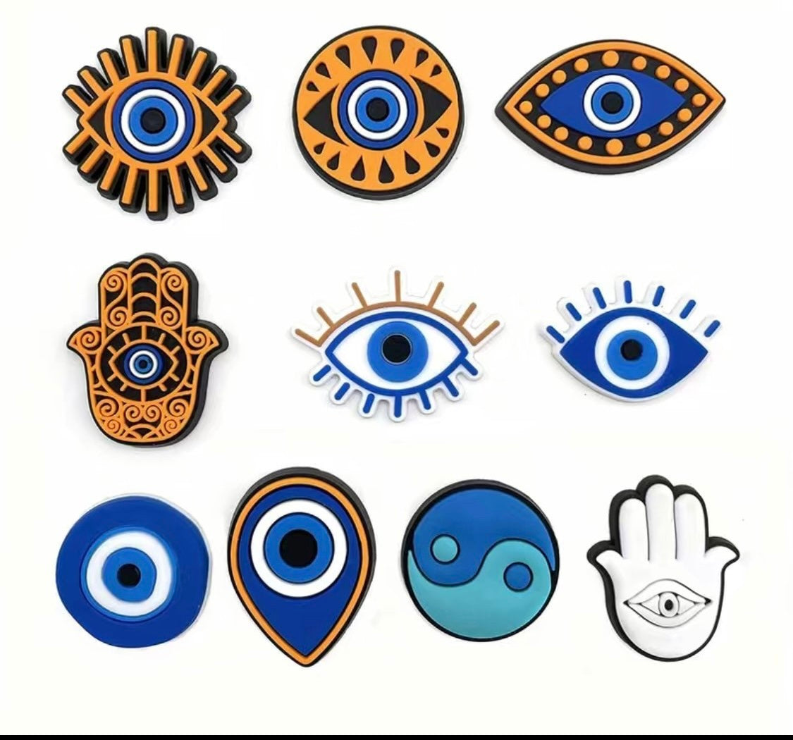 10ct Cute evil eye shoe charms