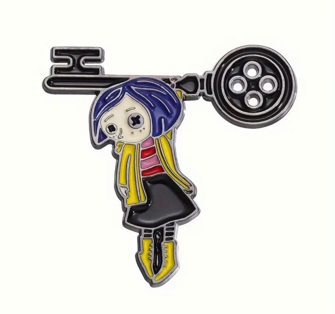 Coraline enamel pins