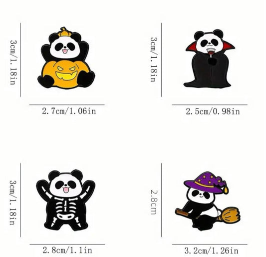Cute witchy pandas enamel pins