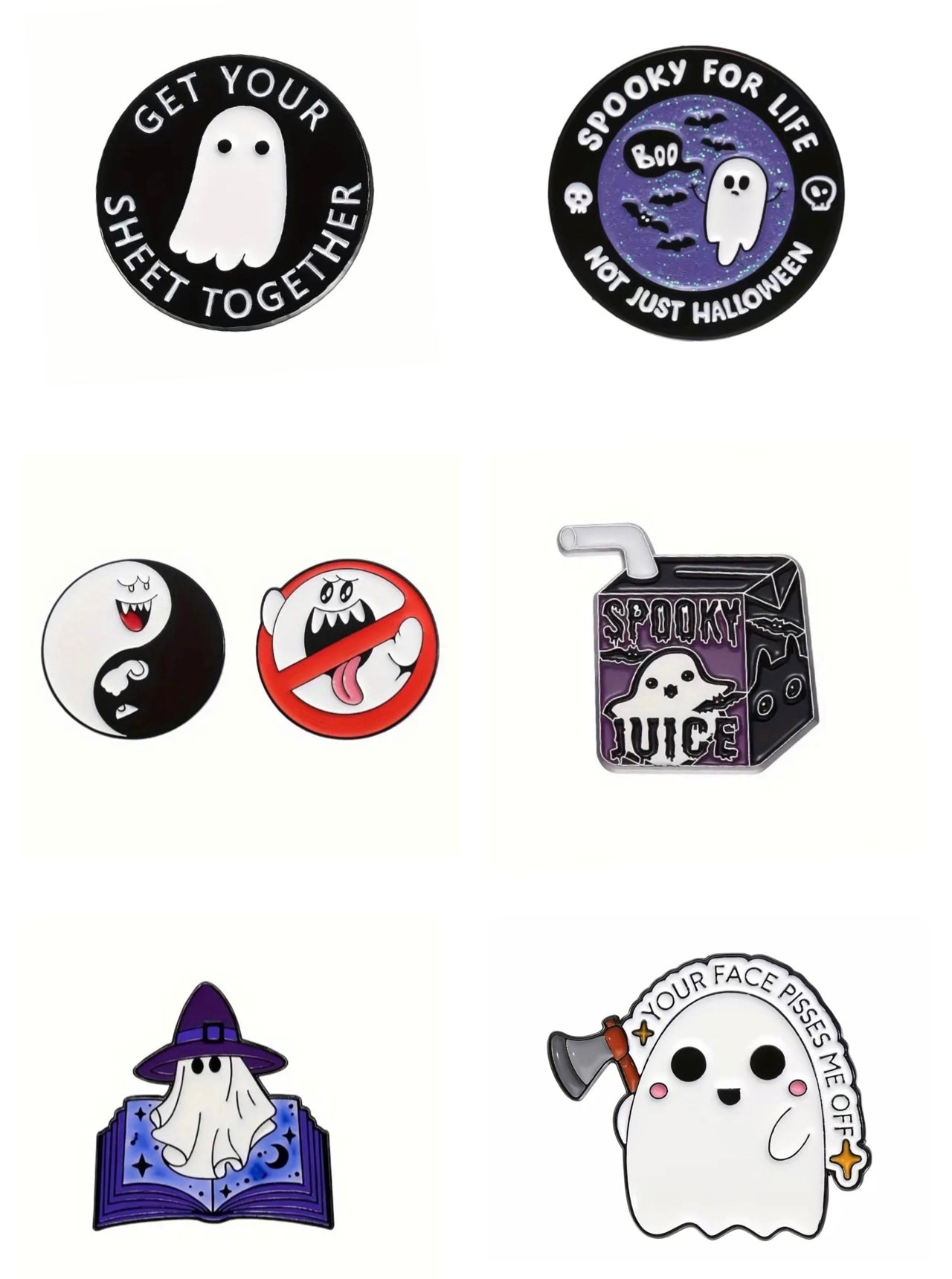 Spooky Ghost enamel pins