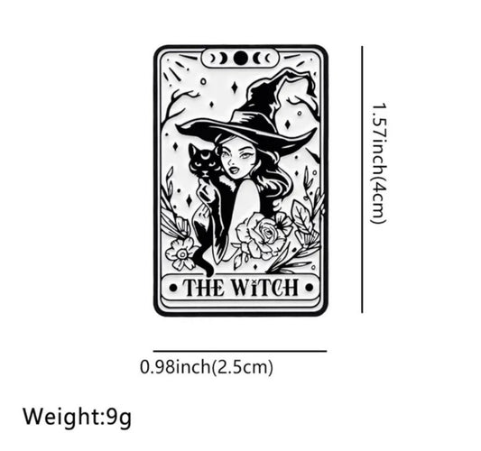 The Witch tarot card enamel pin