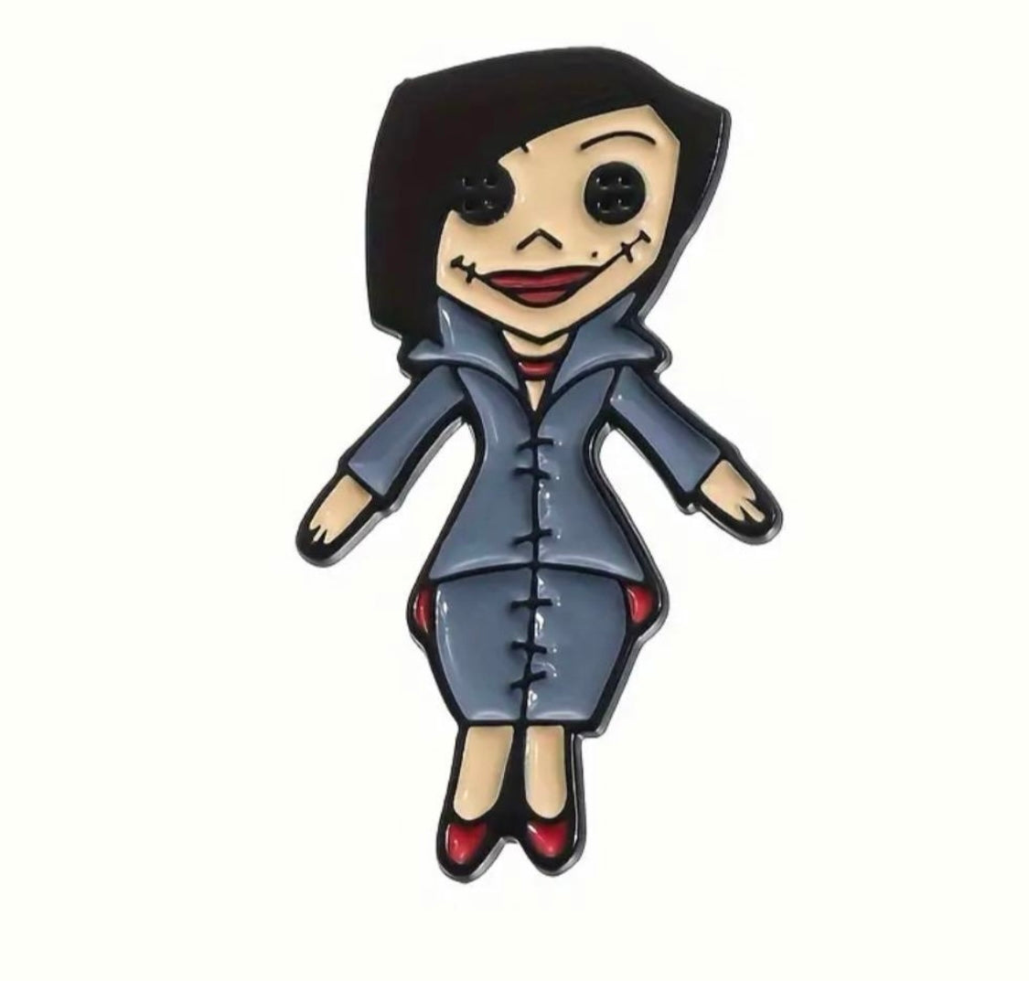 Coraline enamel pins