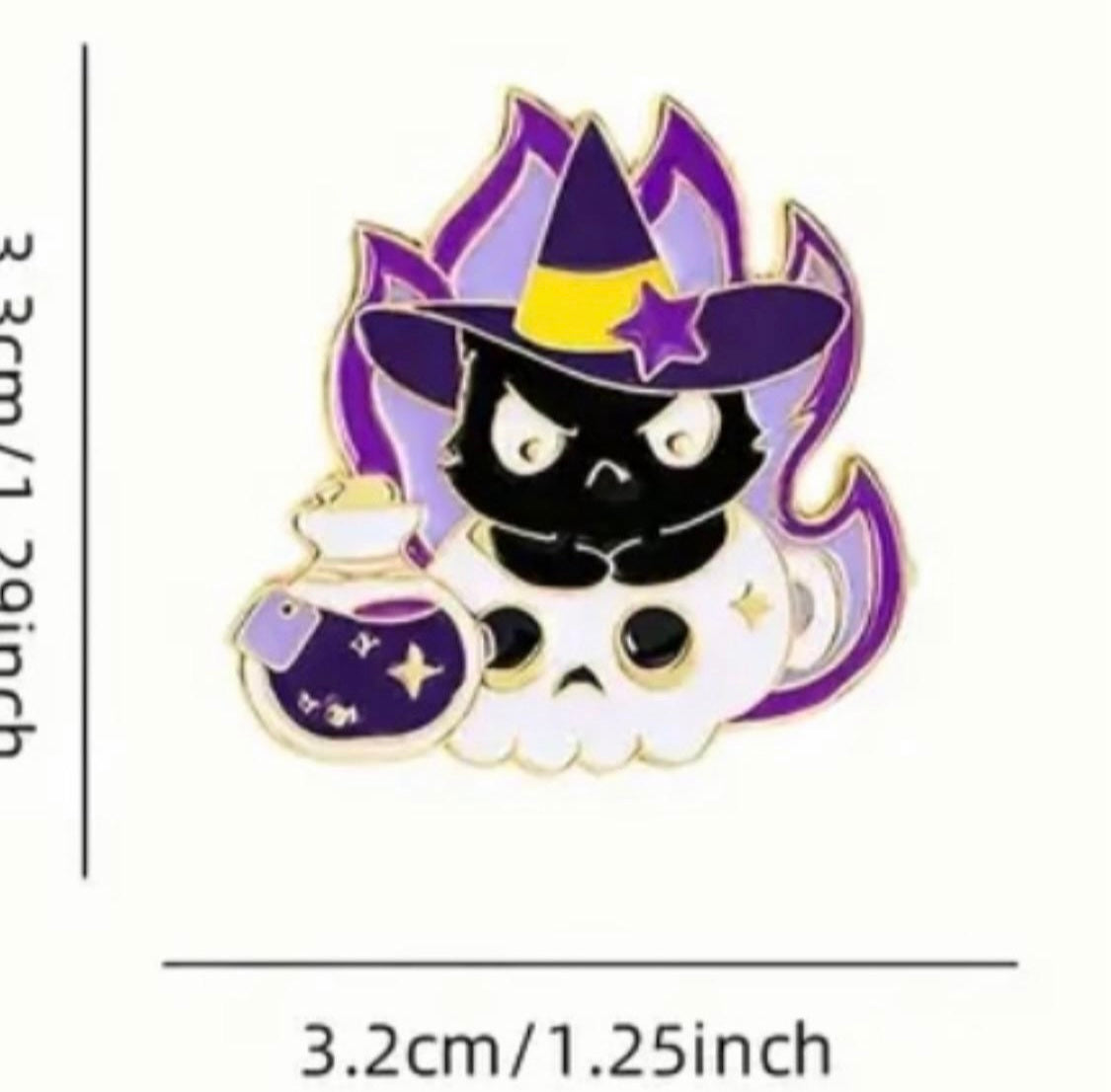Witchy Black cats enamel pins