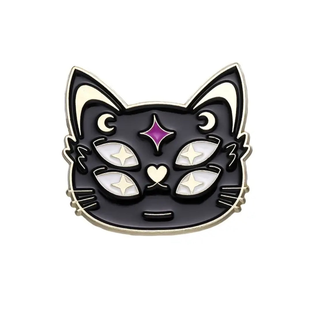 Witchy Black Cat enamel pin