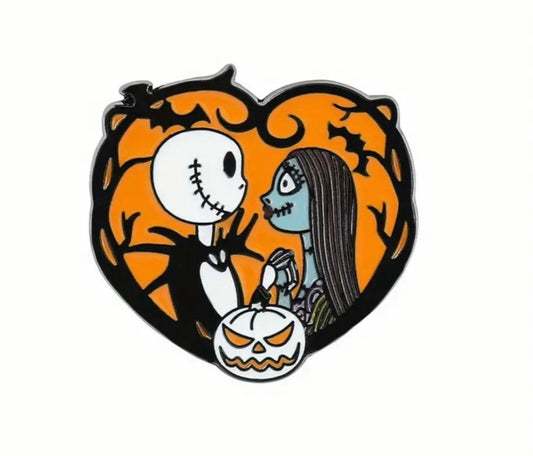 Jack & Sally enamel pin