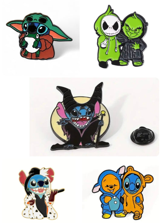 Stitch X Mashup enamel pins