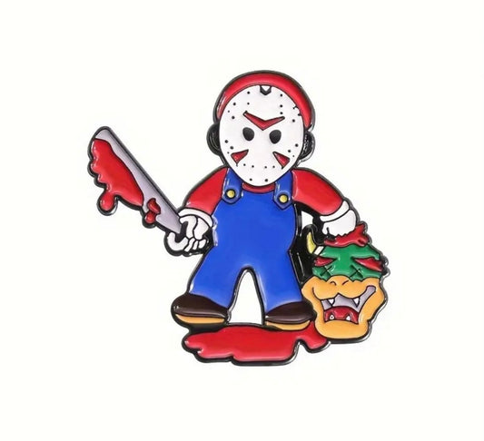 Jason X mashup halloween enamel pin
