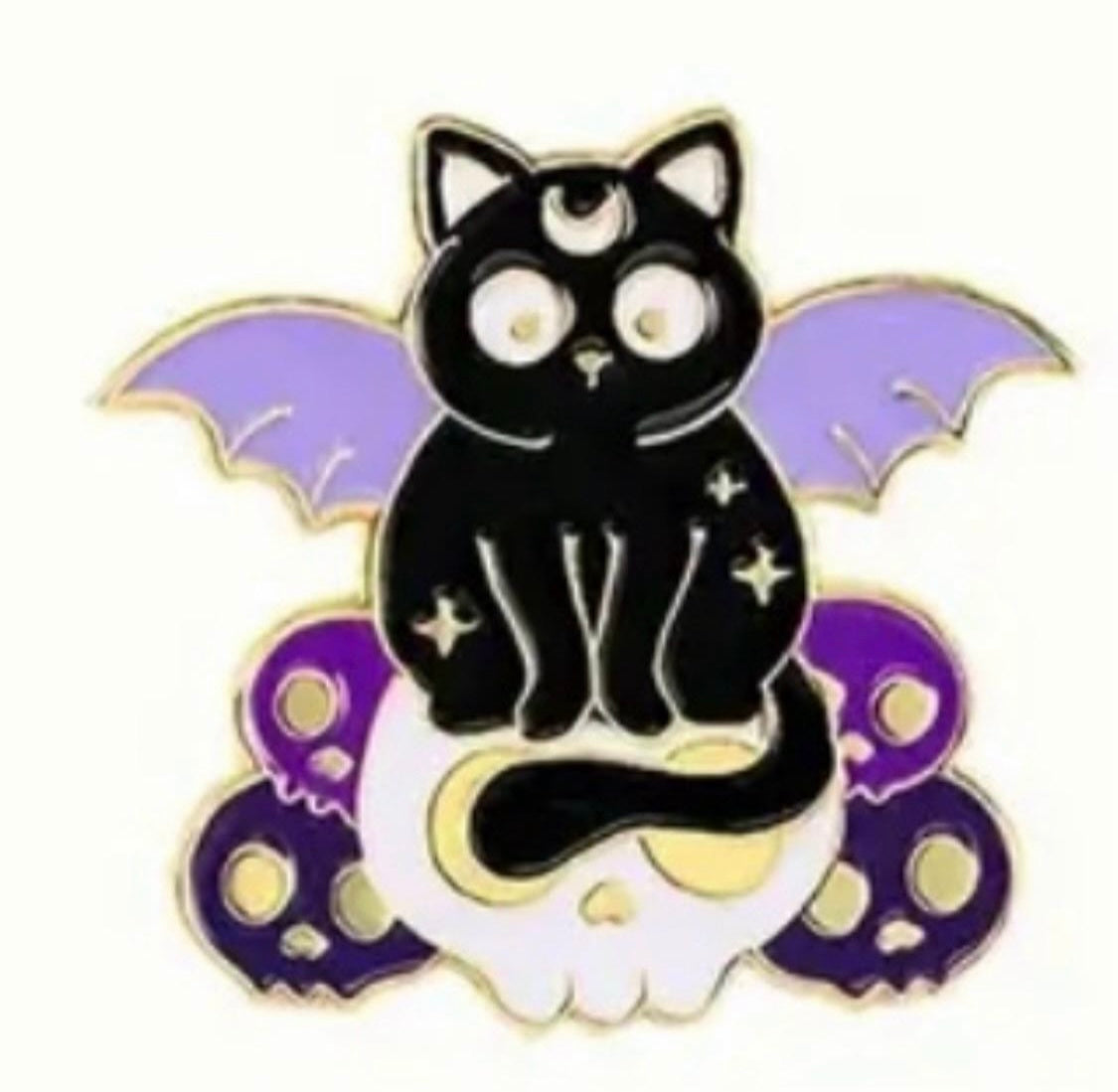 Witchy Black cats enamel pins