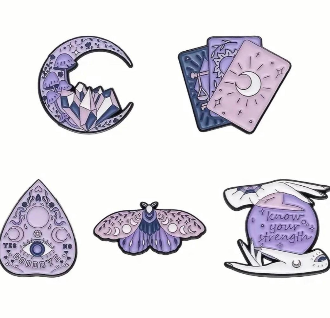 Witchy enamel pins