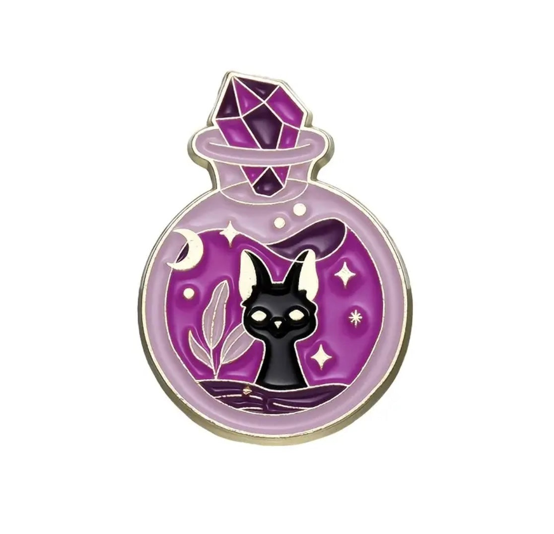 Witchy Black Cat enamel pin