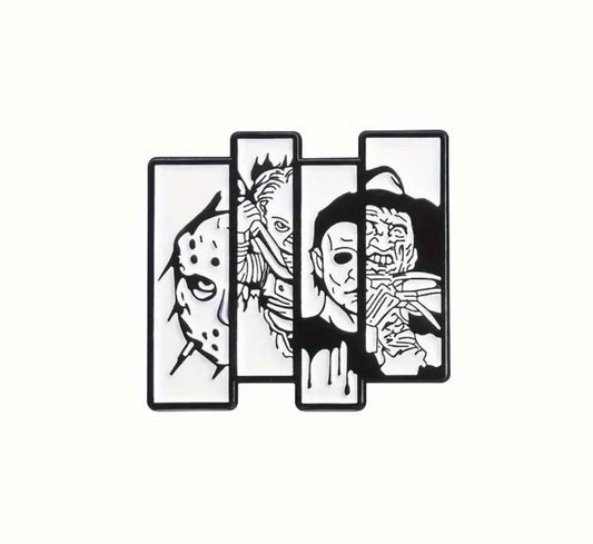Horror portrait enamel pin