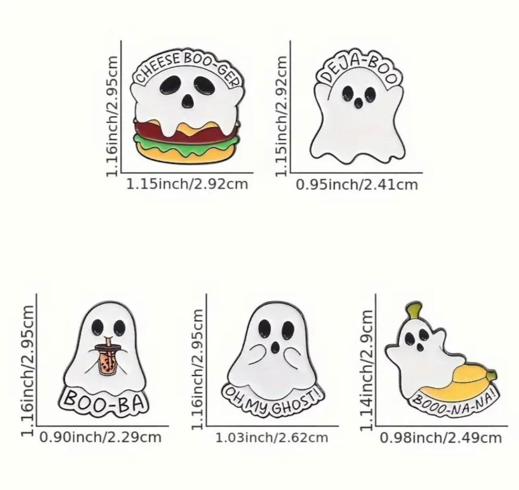 Funny ghosts enamel pins