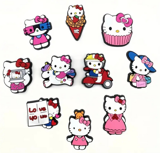 10pc cute kitty shoe charms