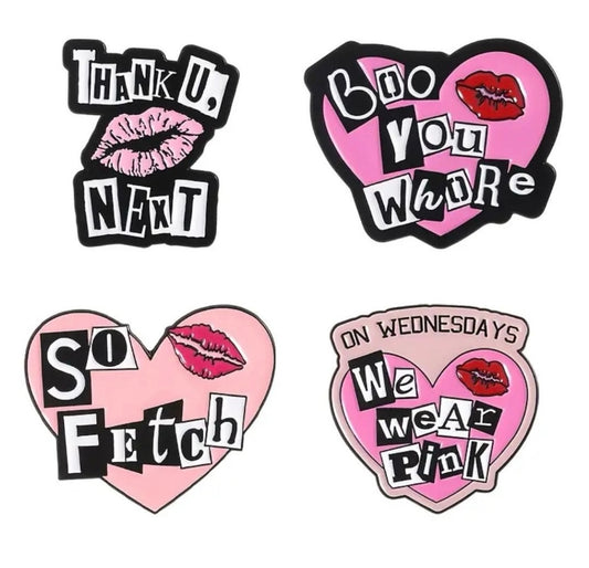 Mean Girls inspired movie quotes enamel pins