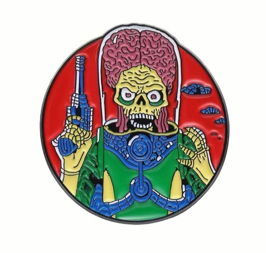 Mars attack Martian enamel pin