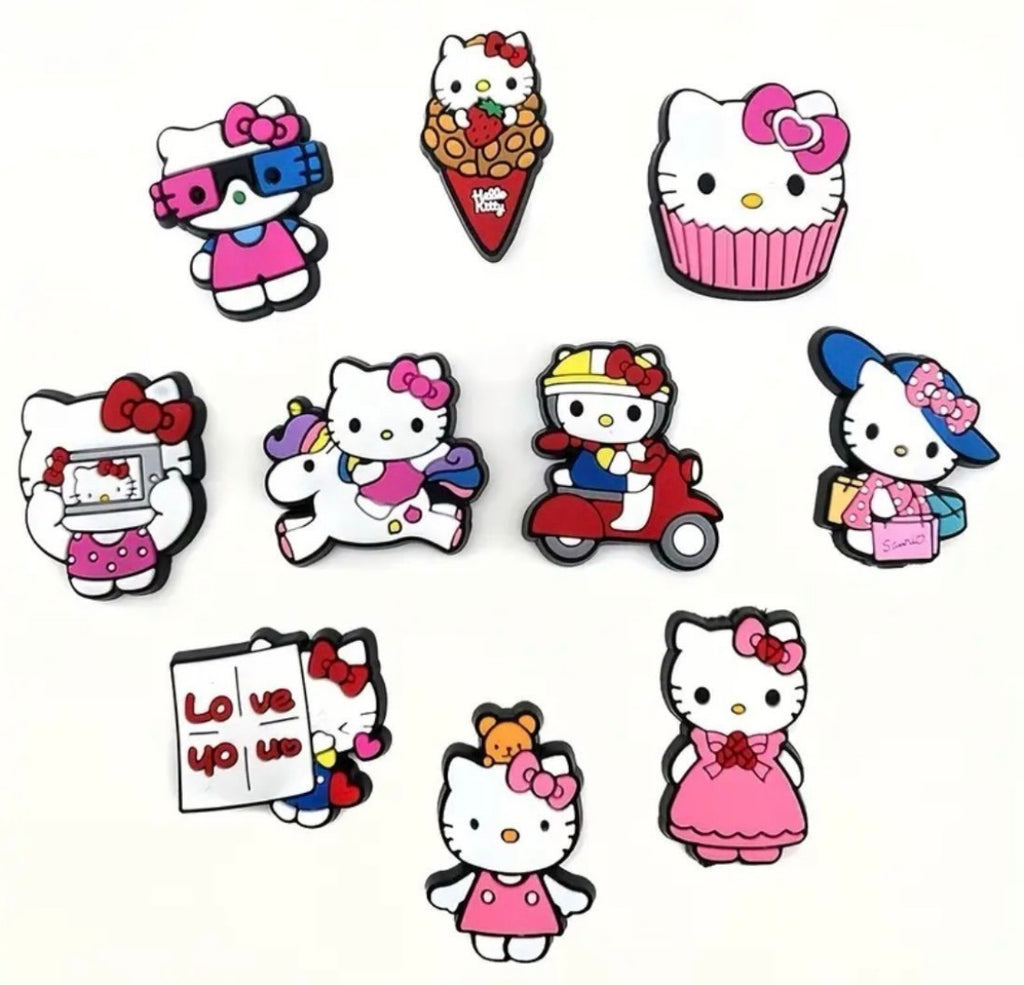 Kitty shoe charms 10 pieces