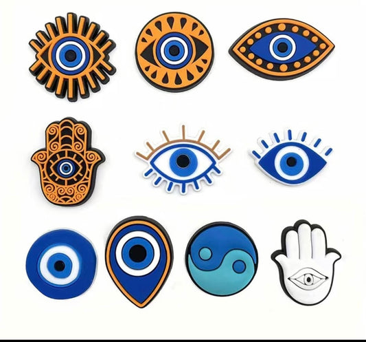 10ct Cute evil eye shoe charms