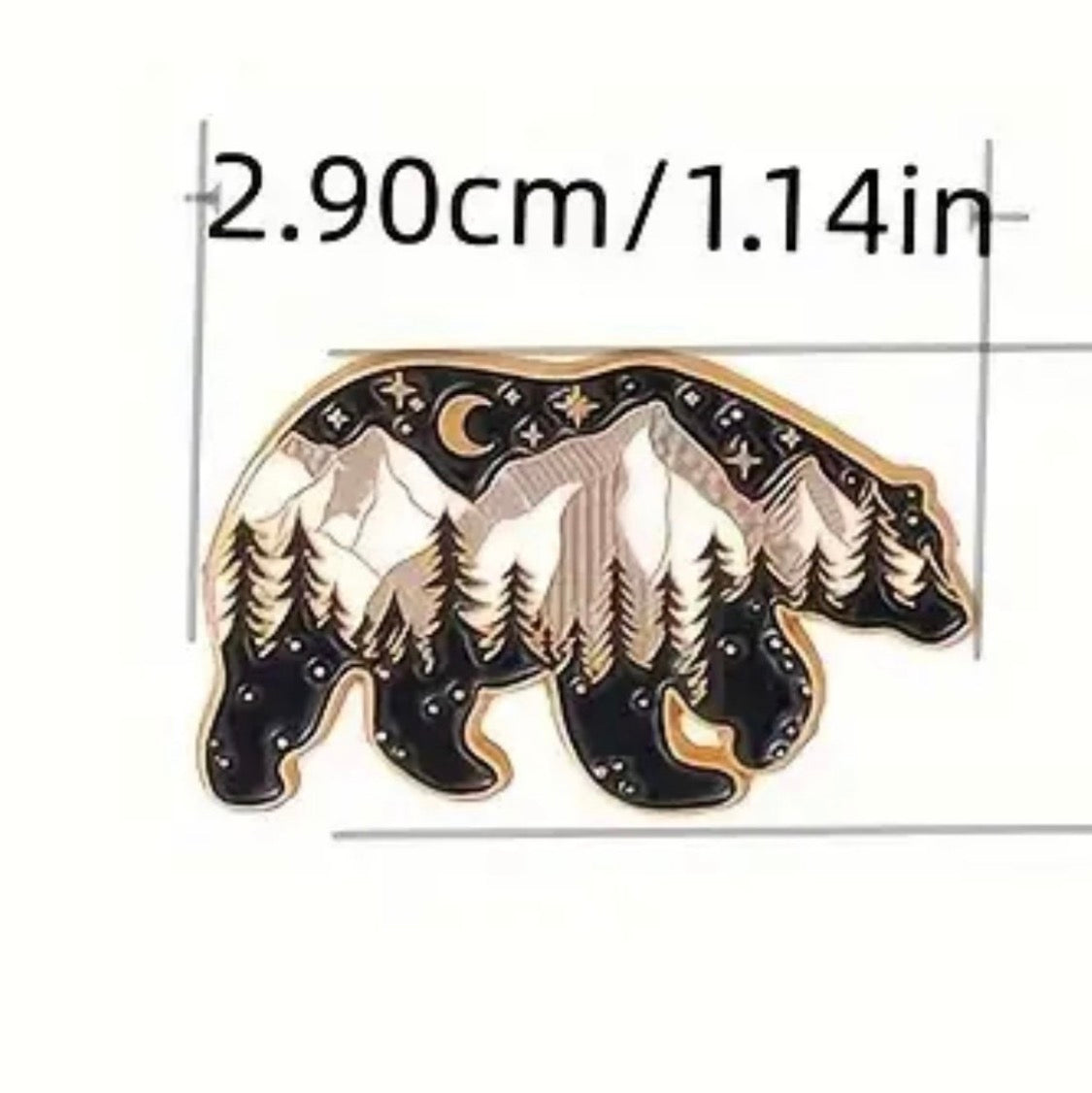 Outdoors bear enamel pin