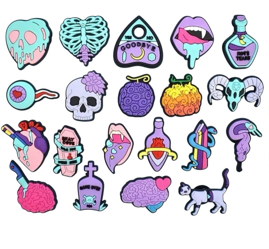 12 pc Purple Witchy shoe charms