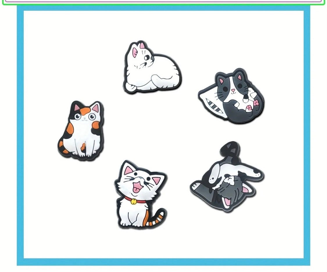 10 pieces super cute cats shoe charms
