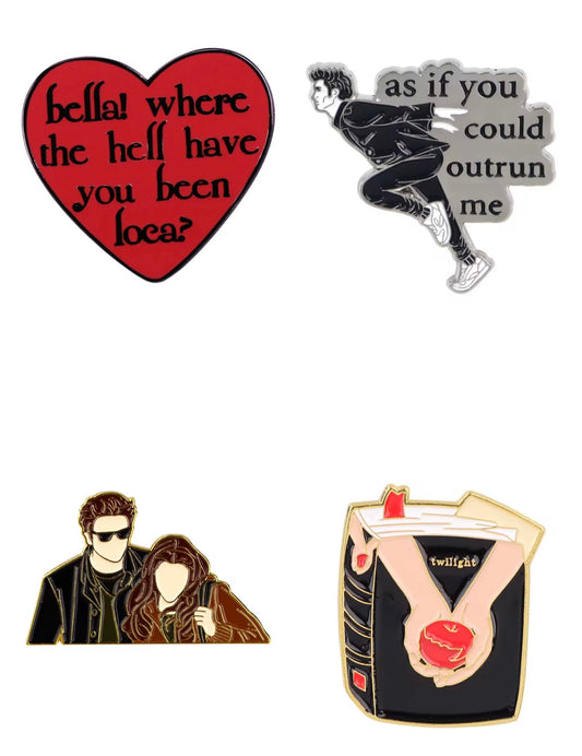 Twilight inspired enamel pins