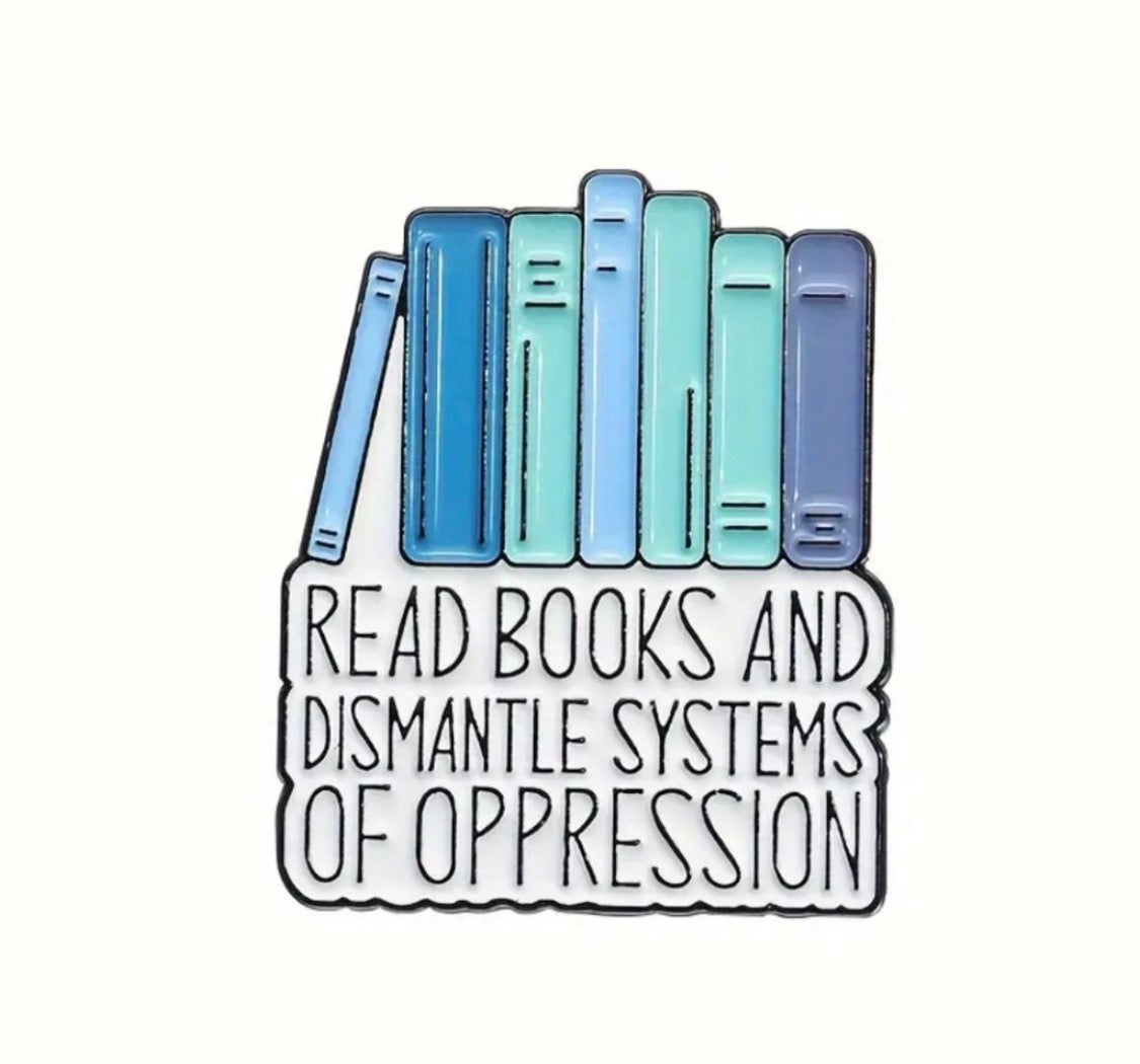 Book lover enamel pin