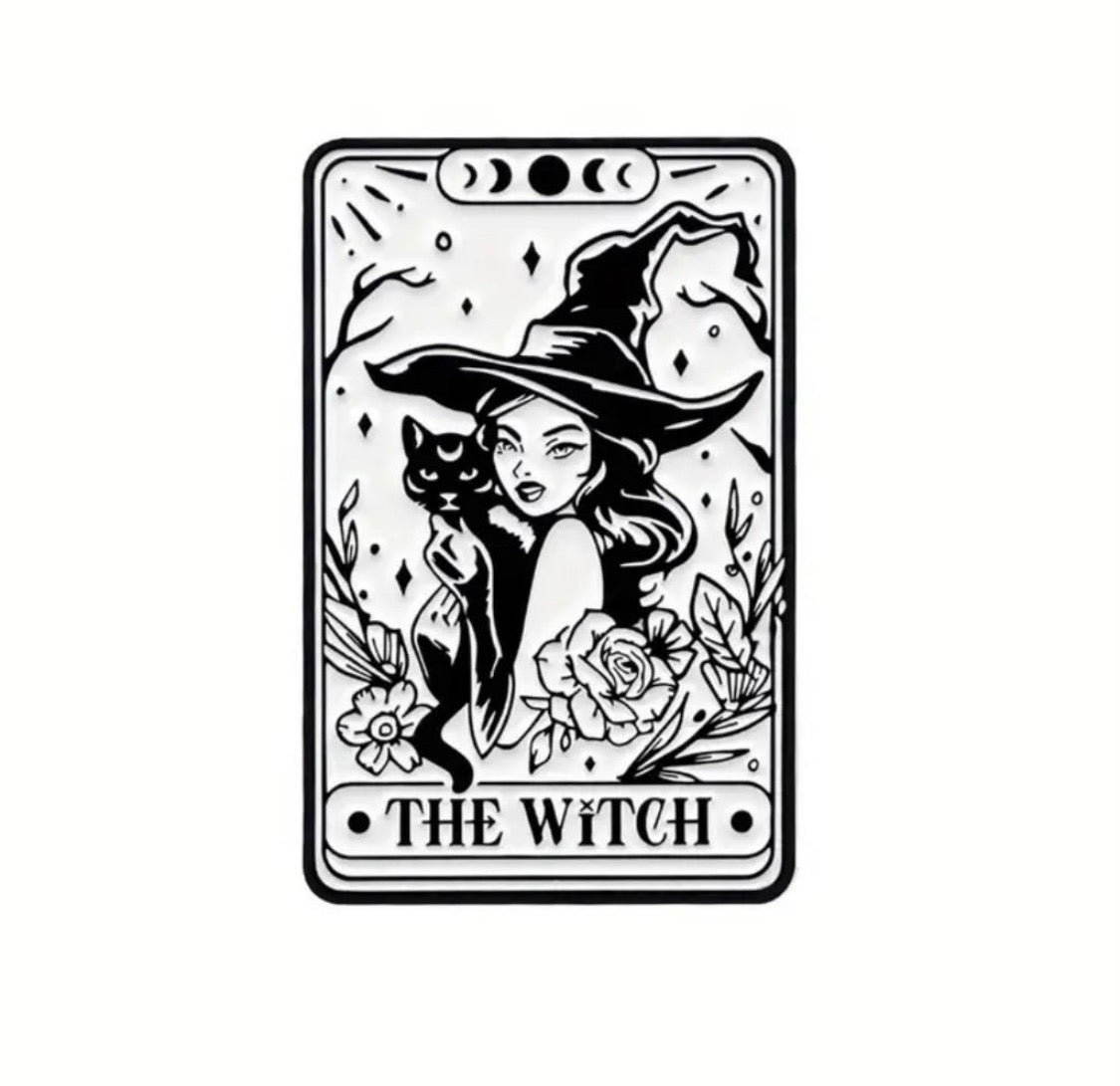 The Witch tarot card enamel pin