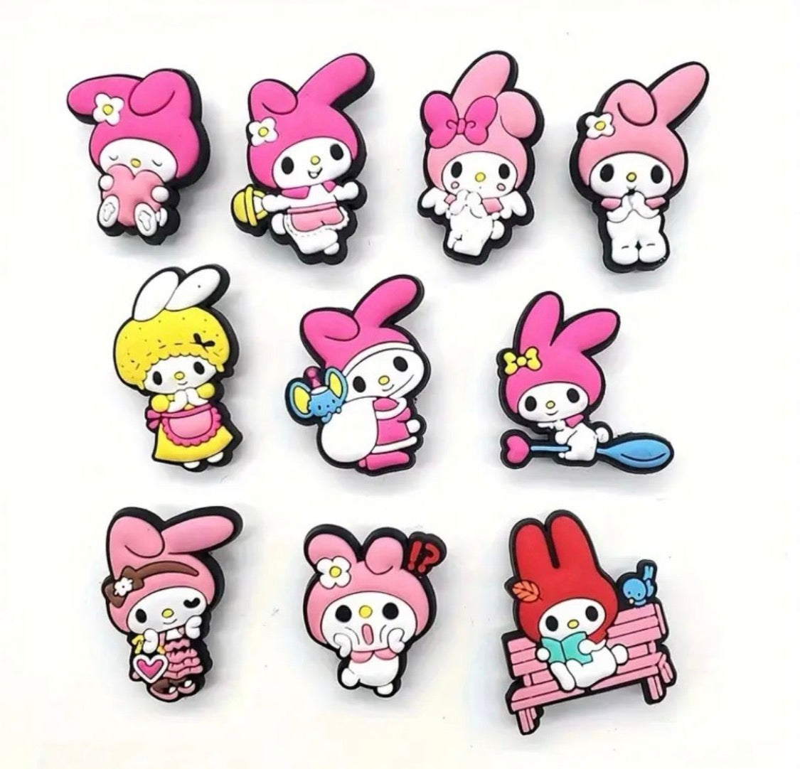 10 piece Melody shoe charms