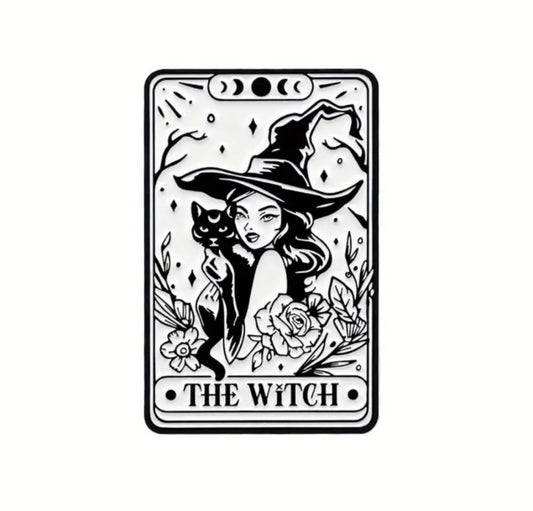 The Witch tarot card enamel pin