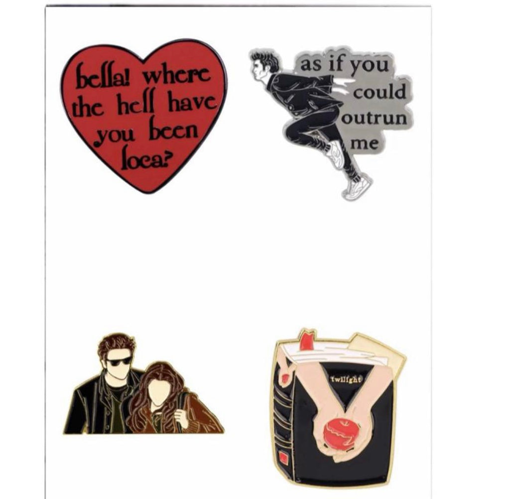 Twilight inspired enamel pins