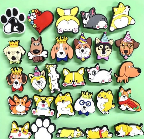 10 piece cute dogs assorted shoe charms