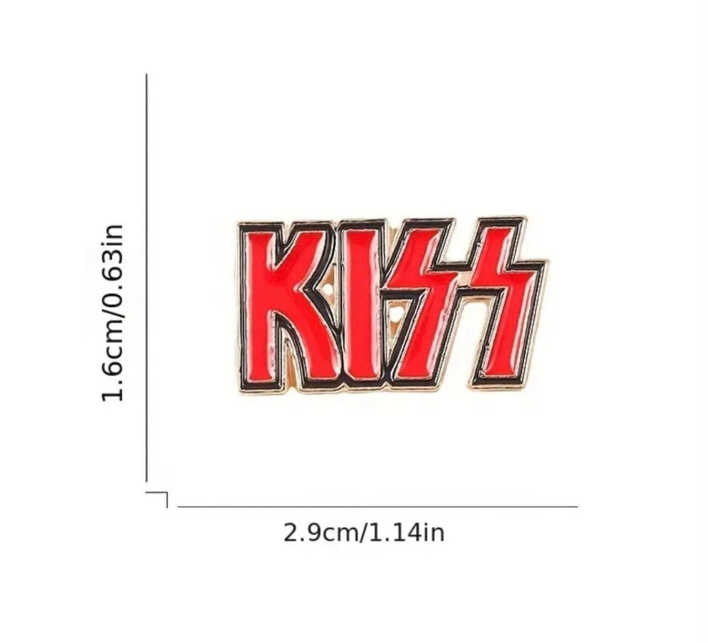 Kiss enamel pin