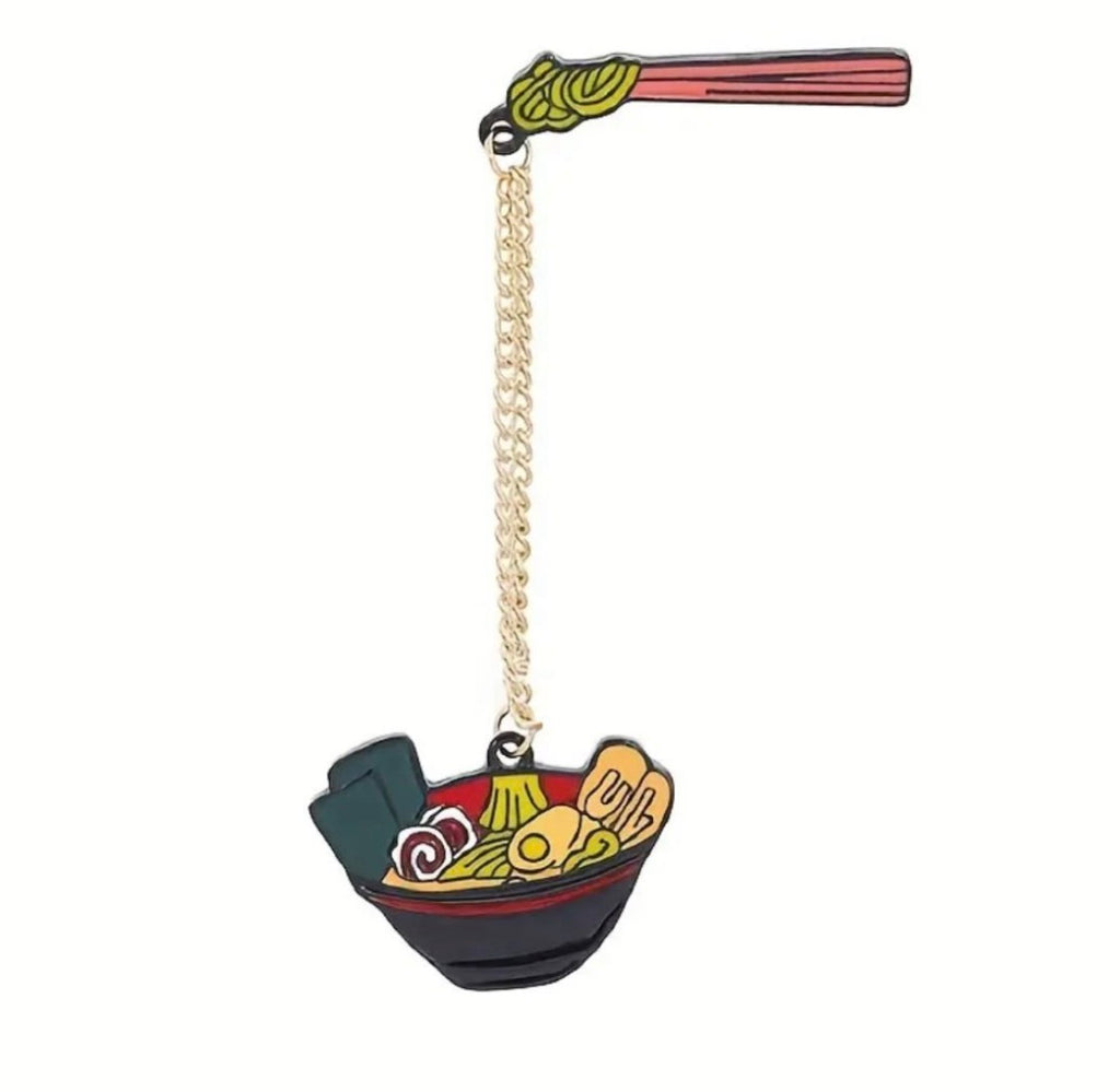 Bowl of ramen noddles enamel pin
