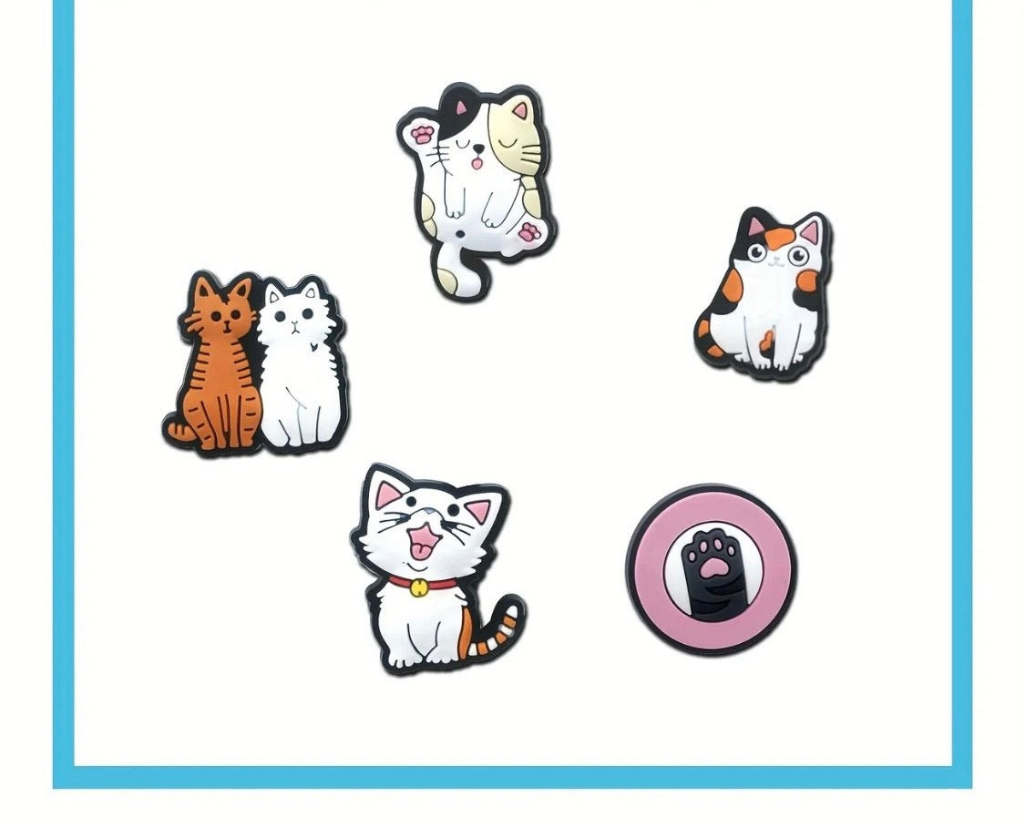 10 pieces super cute cats shoe charms