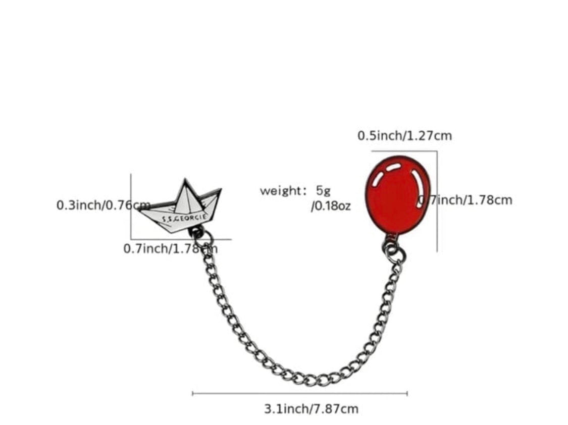 IT Pennywise Balloon & S.S. Georgie Collar Pin Set