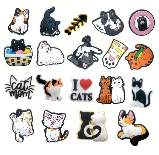 10 pieces super cute cats shoe charms