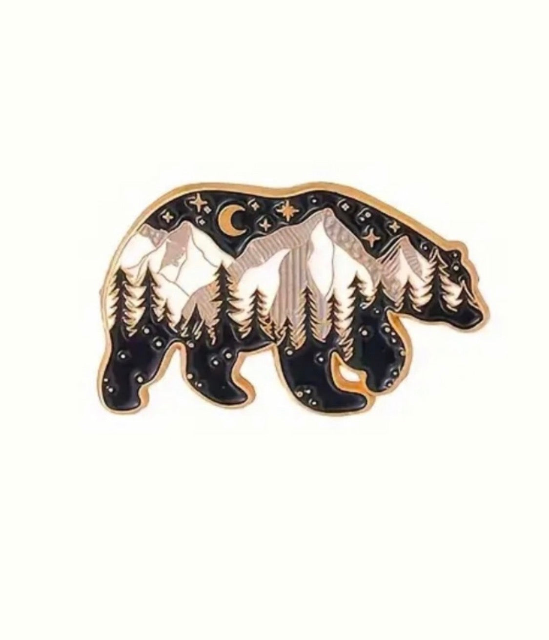 Outdoors bear enamel pin