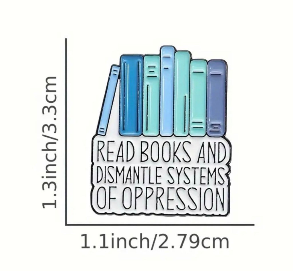 Book lover enamel pin
