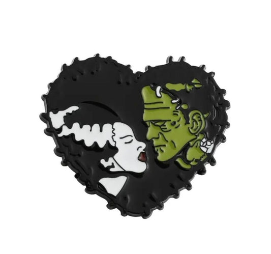 Frankenstein & Bride enamel pin