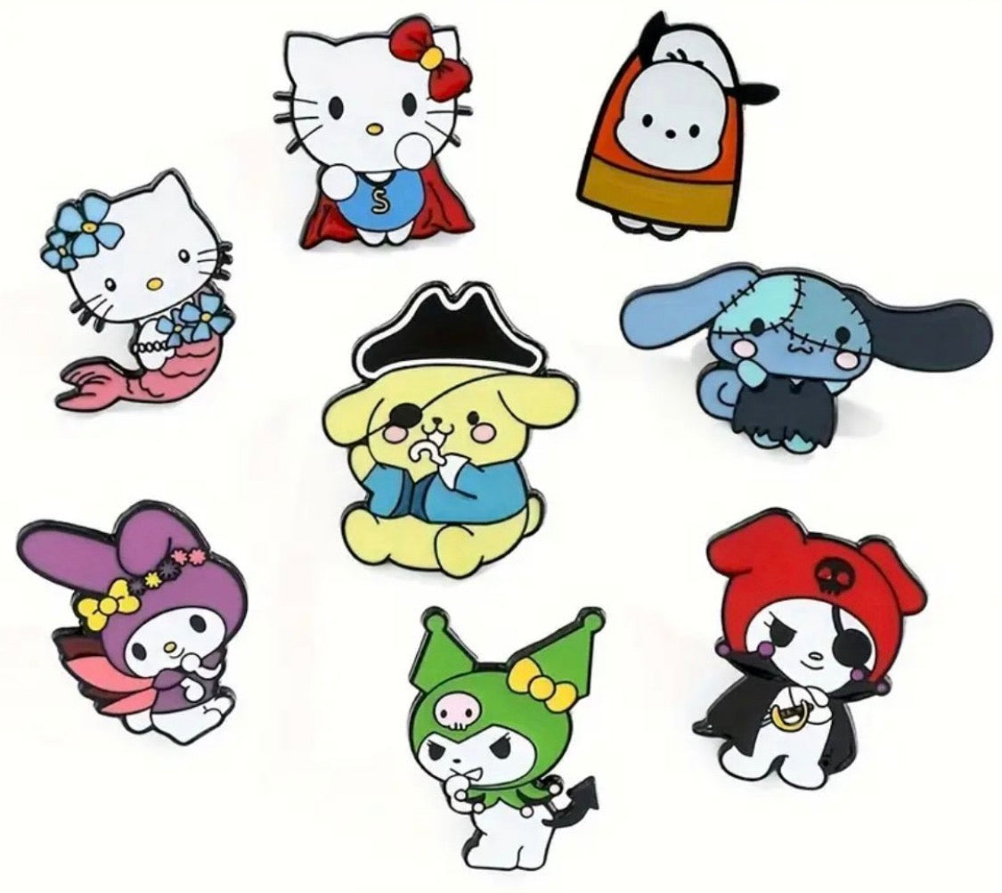 3 random Sanrio Hello kitty & friends enamel pins set