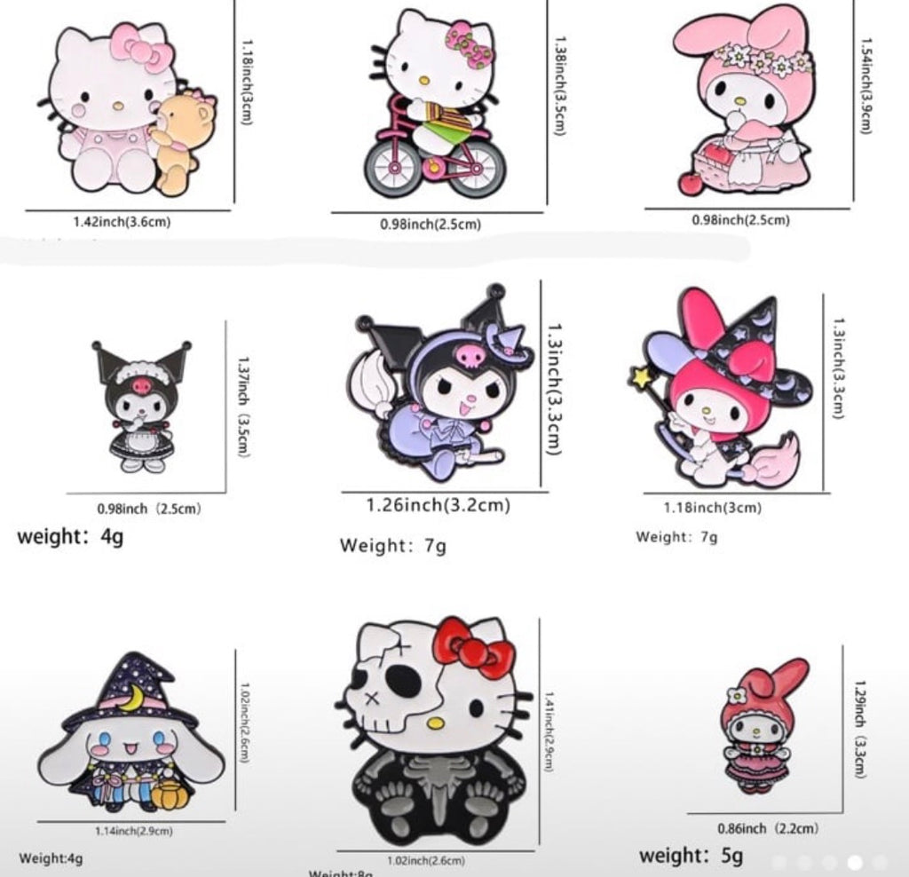 3 random Sanrio Hello kitty & friends enamel pins set