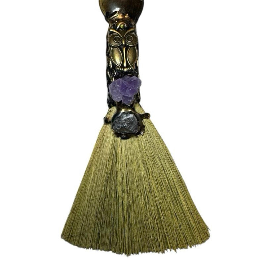 Crystal Heart Altar Witches broom witchcraft, cleansing tools