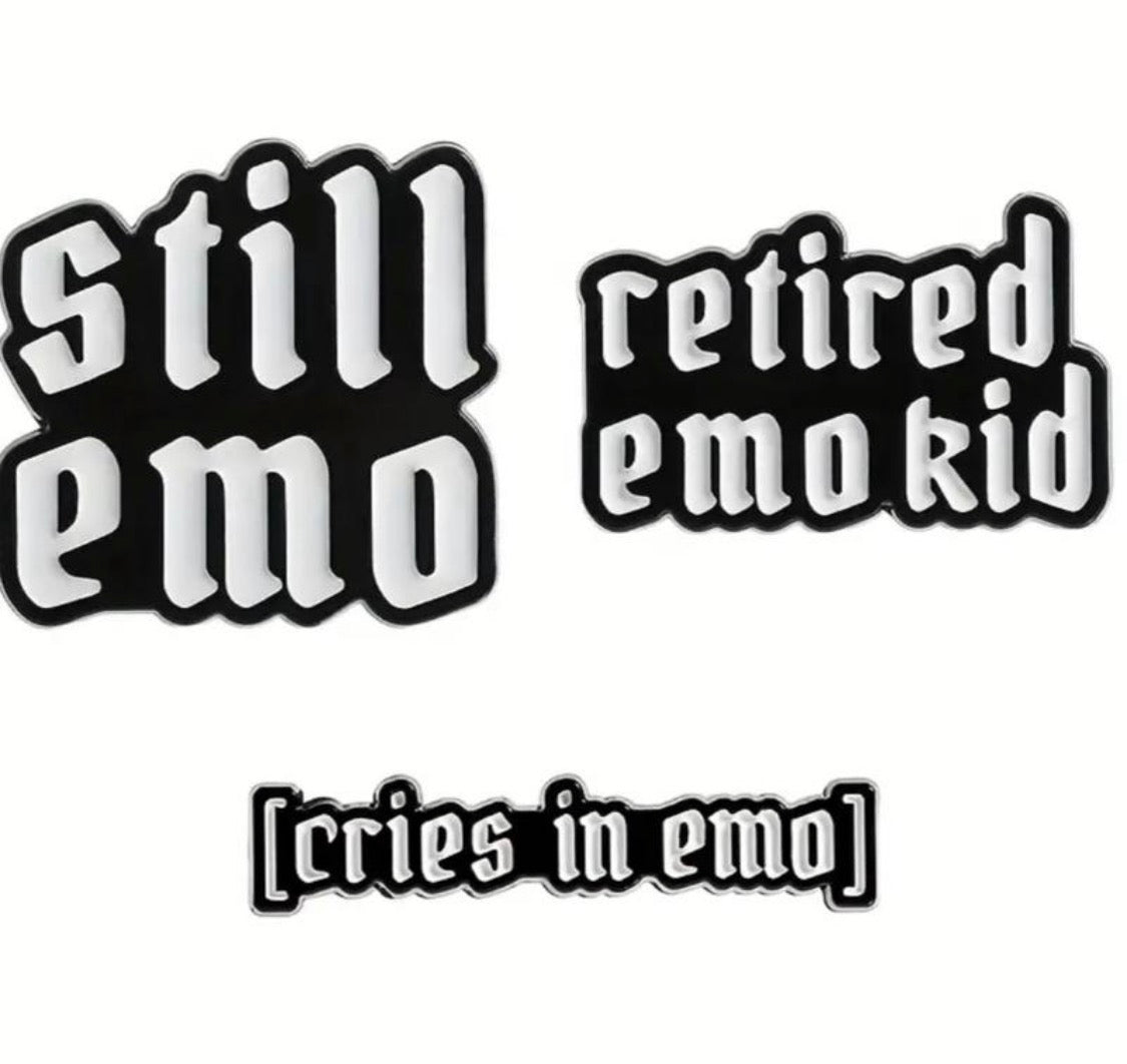 Still Emo Enamel Pins - "Still Emo" & "Retired Emo Kid"