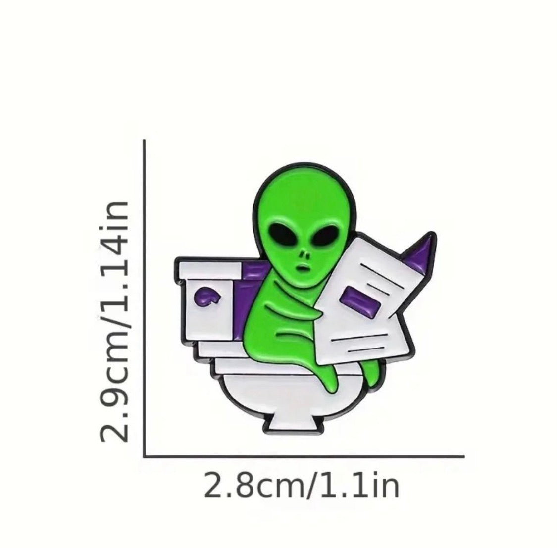 Funny alien on a toilet Enamel Pin
