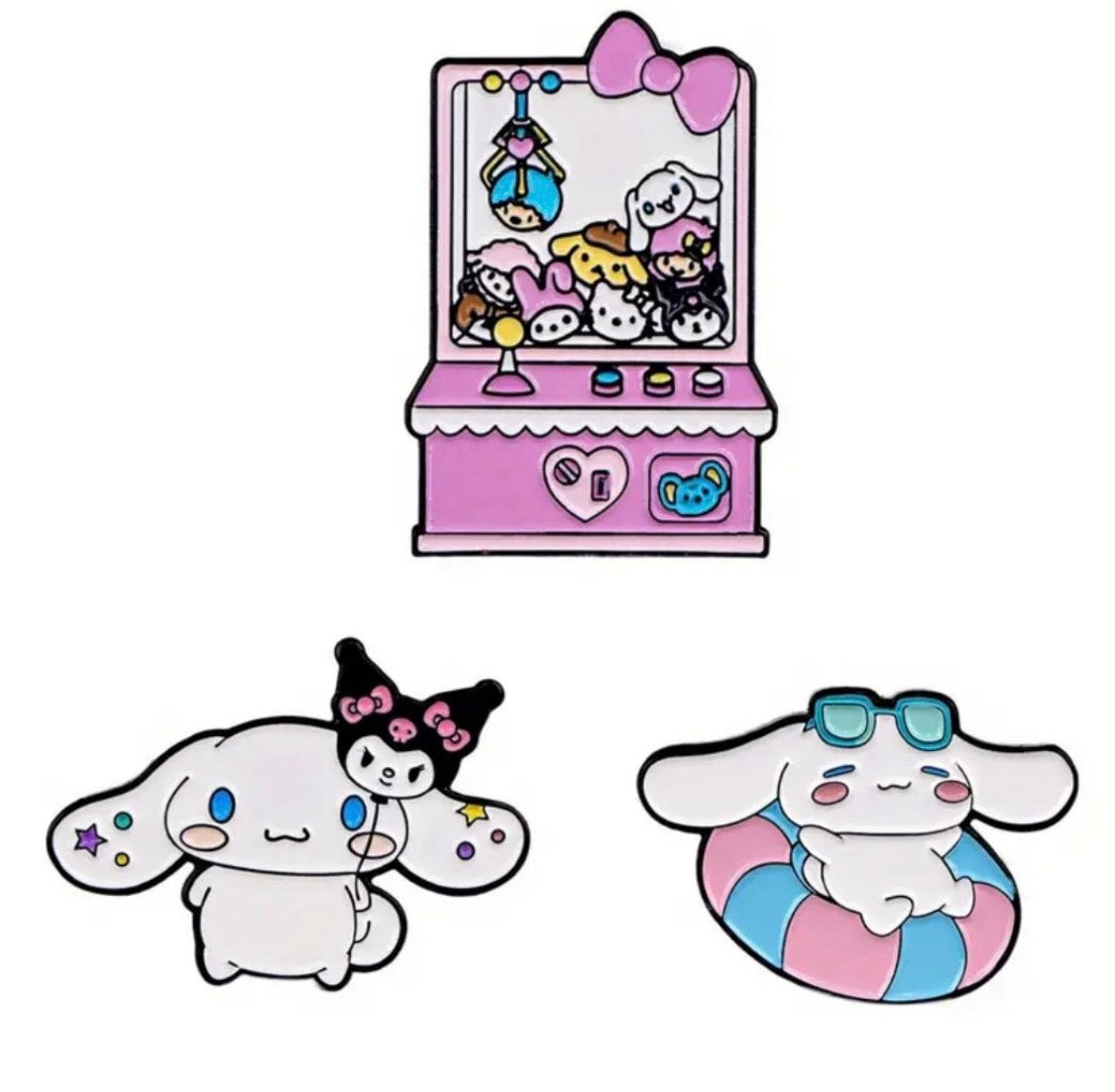 3 random Sanrio Hello kitty & friends enamel pins set