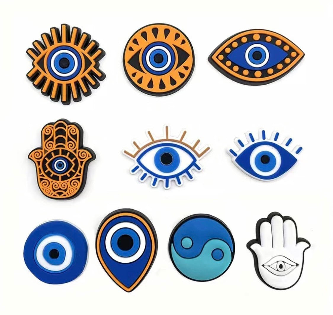 10ct Cute evil eye shoe charms