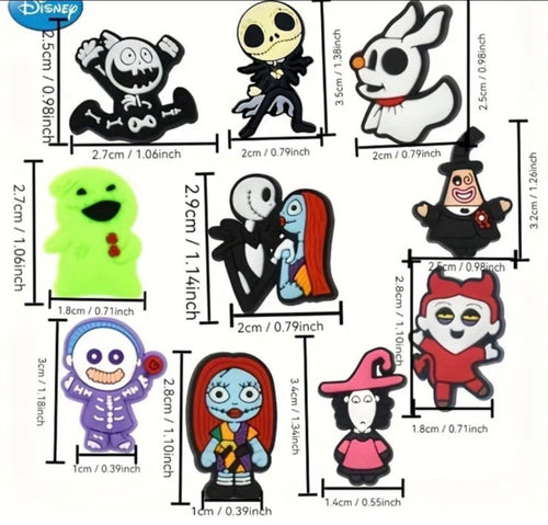 10 piece the nightmare before Christmas shoe charms